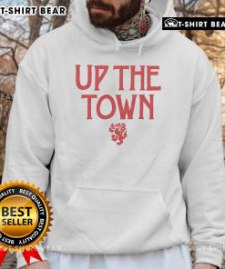 Alt Text: Official Wrexham AFC Up The Town hoodie featuring vibrant club colors and logo, perfect for fans and everyday wear.