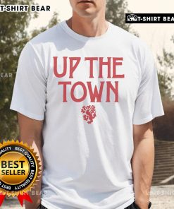 Alt Text: Official Wrexham AFC Up The Town T-Shirt featuring bold graphics and team colors, perfect for fans.