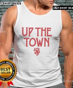 Official Wrexham AFC Up The Town tank top featuring team colors and logo, perfect for fans supporting their club.