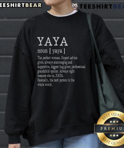 Cozy Official Yaya Definition Grandma Mothers Day Sweatshirt featuring heartfelt design for celebrating grandmothers.