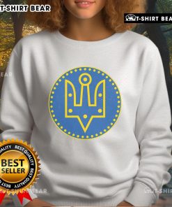 Official Zelensky Tryzub Sweatshirt featuring the Ukrainian emblem in a stylish design, perfect for supporters of Ukraine.