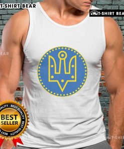 Official Zelensky Tryzub tank top featuring the iconic Ukrainian emblem, perfect for supporters of Ukraine.