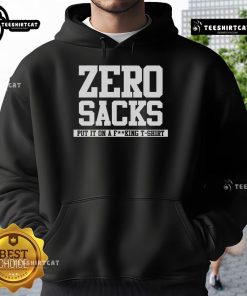 Official Zero Sacks hoodie featuring bold graphics and a stylish design for casual wear and street fashion.