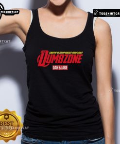 Original Earth's Stupidest Heroes: Dumbzone Dan and Jake tank top featuring vibrant graphics and a fun design.