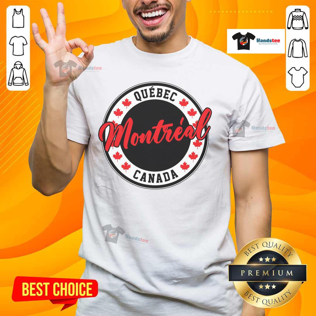 Original Quebec Montreal Canada Script Circle Leaf T Shirt Original Quebec Montreal Canada Script Circle Leaf T-Shirt design featuring a stylish script and leaf graphic.