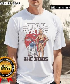 Original Star Wars The Droids T-Shirt featuring iconic droid characters R2-D2 and C-3PO on a stylish black background.