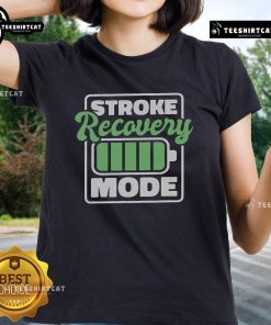 Alt Text: Original Stroke Recovery Mode Battery Ladies Tee featuring a motivational design for stroke survivors.
