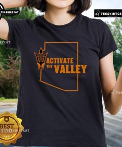 Alt Text: Original Sun Devil Activate The Valley Special Edition Ladies Tee in vibrant colors, perfect for proud Sun Devils.
