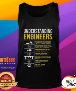 Alt Text: Funny understanding engineers sarcastic engineering tank top design featuring humorous graphics and witty text.