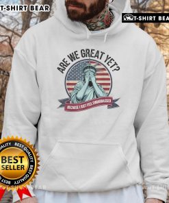 Premium 'Are We Great Yet?' hoodie featuring a Statue of Liberty design, perfect for stylish, casual wear.