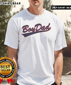 Premium Boy Dad Varsity T-Shirt featuring stylish design and comfortable fit for proud fathers and their sons.