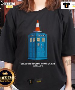 Premium Glasgow Doctor Who Society ladies tee featuring a stylish design for fans of the iconic sci-fi series.