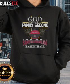 Premium God First Family Second South Carolina Gamecocks Basketball hoodie, perfect for fans and limited edition collectors.