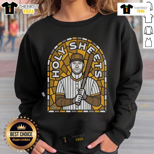 Premium Holy Sheets Padres sweatshirt featuring vibrant team colors and logo, perfect for fans showing their team spirit.
