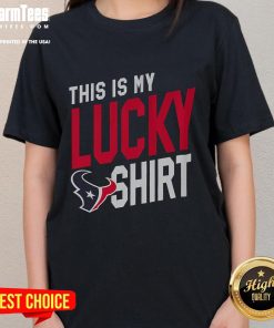 Alt Text: Premium Houston Texans This Is My Lucky Ladies Tee, showcasing team pride and stylish design for female fans.
