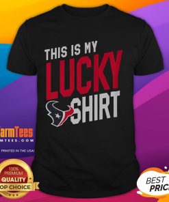 Premium Houston Texans This Is My Lucky T-Shirt featuring team colors and logo, perfect for game day and fan gatherings.