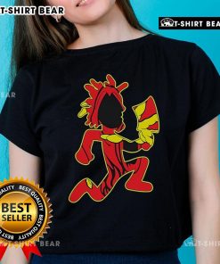 Premium Insane Clown Posse Hells Pit Hatchetman Ladies Tee featuring vibrant graphics and a stylish cut for fans.