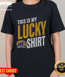 Alt Text: Premium Kent State Golden Flashes 'This Is My Lucky' ladies tee in vibrant colors, perfect for fans and casual wear.