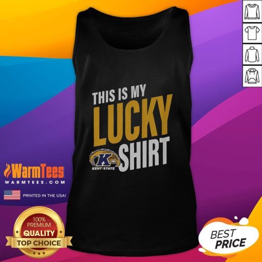 Premium Kent State Golden Flashes tank top featuring 'This Is My Lucky Tank Top' design in vibrant colors.