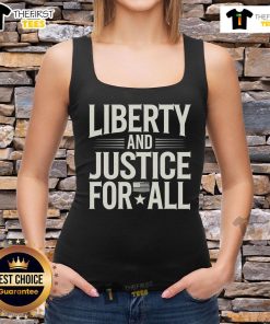 Premium Liberty and Justice for All America Flag Classic Tank Top, featuring a patriotic design perfect for summer wear.