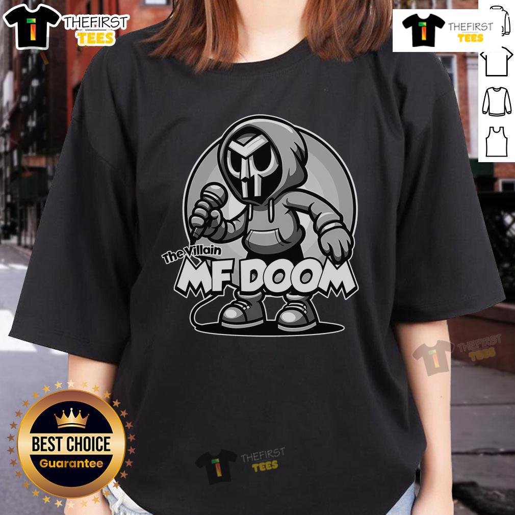 Premium Mf Doom The Villain Ladies Tee Premium MF Doom The Villain Ladies Tee featuring a stylish graphic design for fans of hip-hop and streetwear fashion.