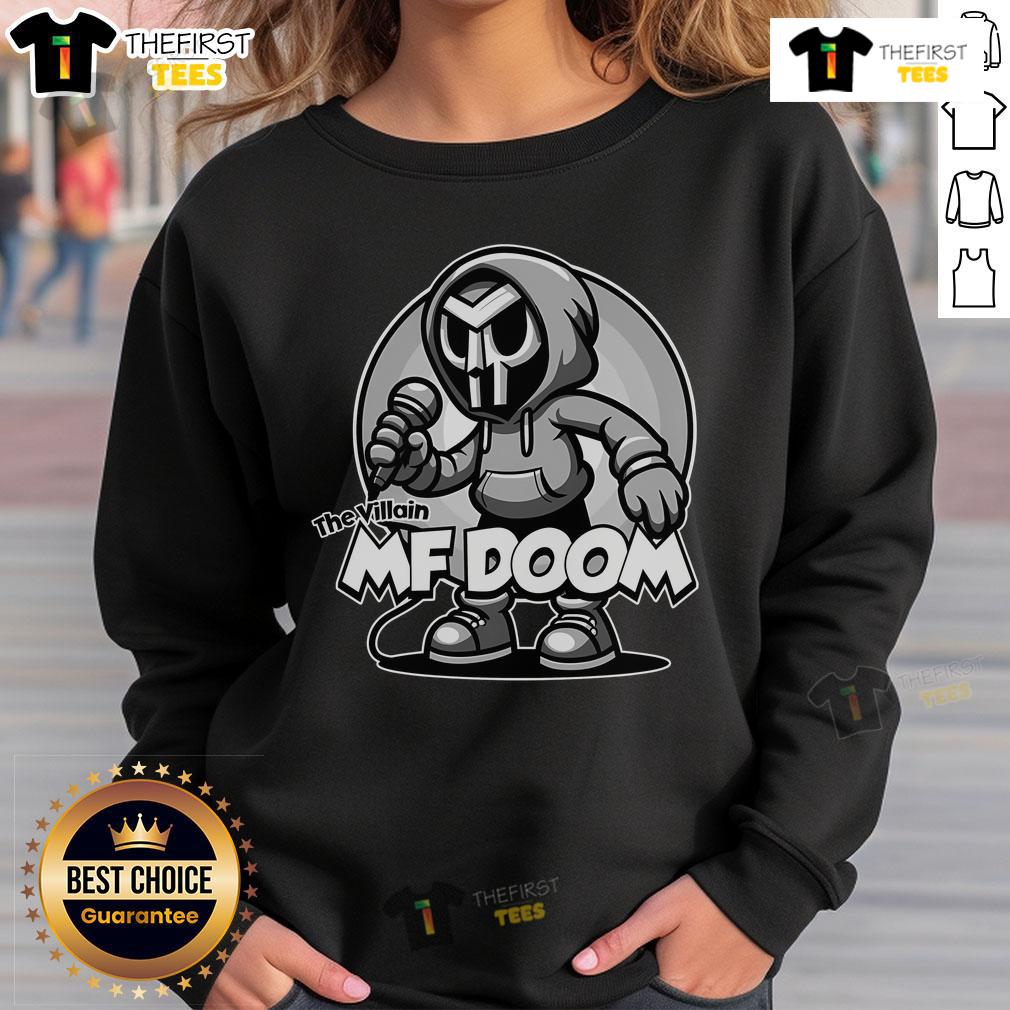 Premium Mf Doom The Villain Sweatshirt Premium MF Doom The Villain Sweatshirt featuring iconic artwork and stylish design for fans of hip-hop fashion.