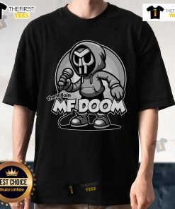 Alt Text: Premium MF Doom The Villain T-Shirt featuring a bold graphic design of the iconic rapper, perfect for fans and collectors.