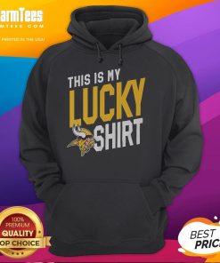 Premium Minnesota Vikings 'This Is My Lucky Hoodie' featuring team colors and logo, perfect for game day and fans.