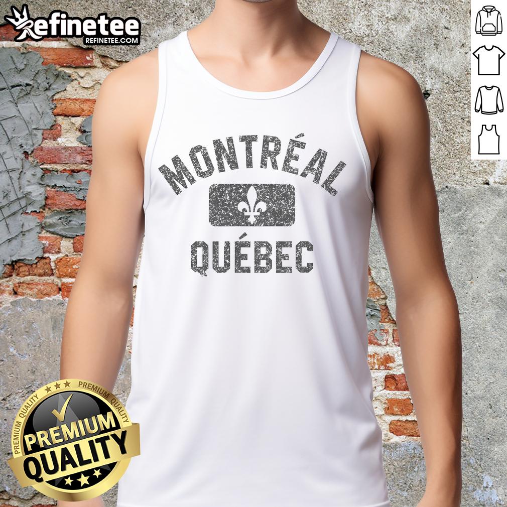 Premium Montreal Quebec Fleur De Lys Gym Tank Top Alt Text: Premium Montreal Quebec Fleur De Lys gym tank top featuring a stylish design, perfect for fitness enthusiasts.