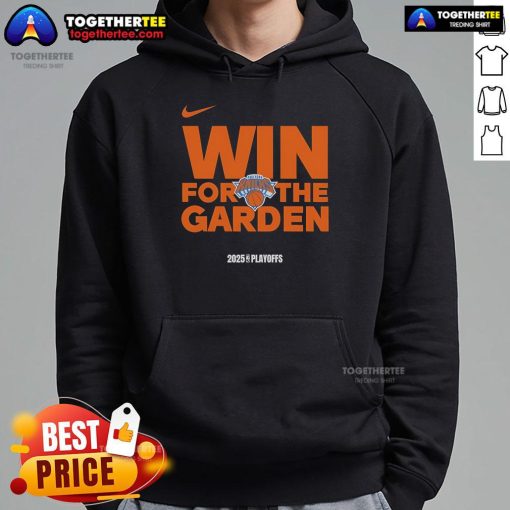 Alt Text: Premium NBA Playoffs Win hoodie featuring New York Knicks logo, perfect for fans in 2025.