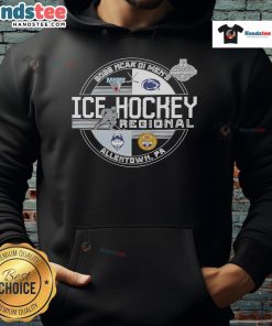 Premium NCAA DI Men's Ice Hockey Regional 2025 Hoodie featuring team colors and logo, perfect for fans and players.