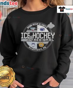 Alt Text: Premium NCAA DI Men's Ice Hockey Regional 2025 Sweatshirt in navy blue, featuring team logo and comfortable fit.