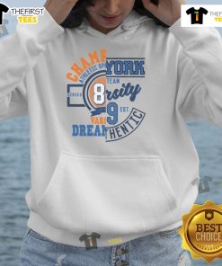 Premium New York Athletic Sports Champions Varsity Hoodie in navy blue, showcasing stylish design and comfort for athletes.