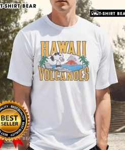 Alt Text: Premium Peanuts Snoopy X Hawaii Volcanoes National Park T-Shirt featuring vibrant graphics of Snoopy and volcanic landscapes.