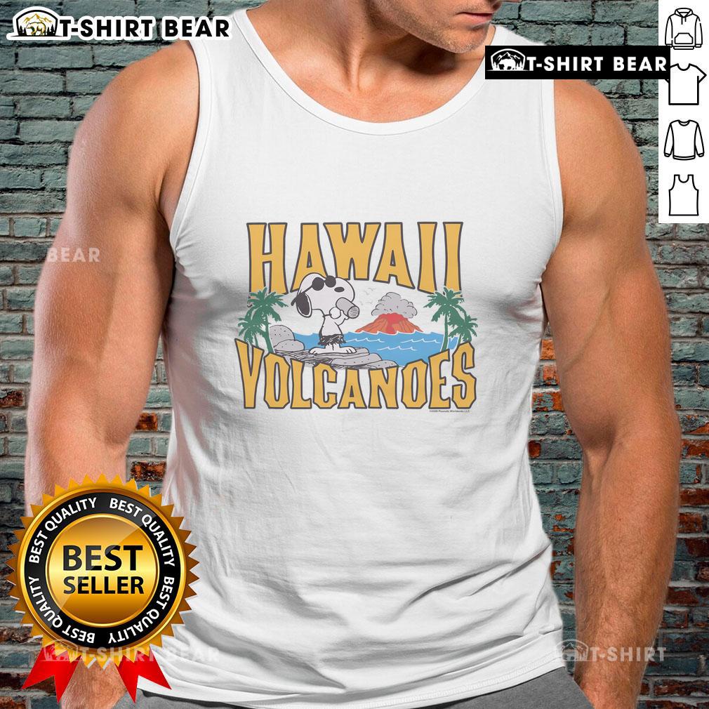 Premium Peanuts Snoopy X Hawaii Volcanoes National Park Tank Top Alt Text: Premium Peanuts Snoopy tank top featuring Hawaii Volcanoes National Park design, perfect for casual summer wear.