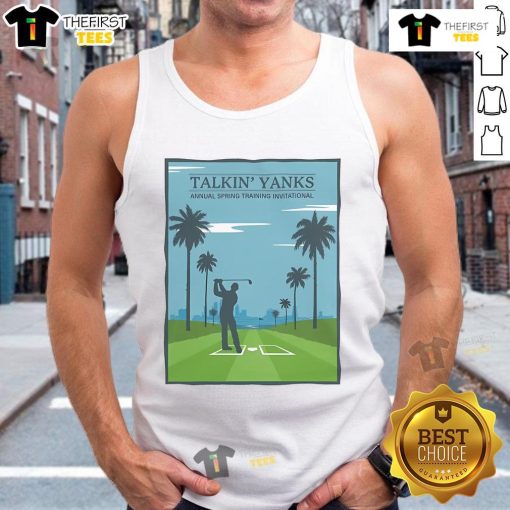 Premium Talkin Yanks Annual Spring Training Invitational tank top featuring a vibrant design for baseball fans.
