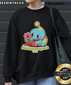 Alt Text: Premium The Hedgehog Plant Something Good Earth Day Chao Sonic Sweatshirt featuring vibrant graphics and eco-friendly design.