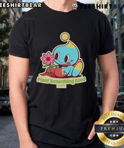 Alt Text: Premium Sonic T-Shirt featuring The Hedgehog Plant and Something Good design for Earth Day celebration.