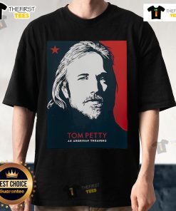 Premium Tom Petty An American Treasure Lost & Found T-Shirt in blue and red, perfect for fans of the legendary musician.