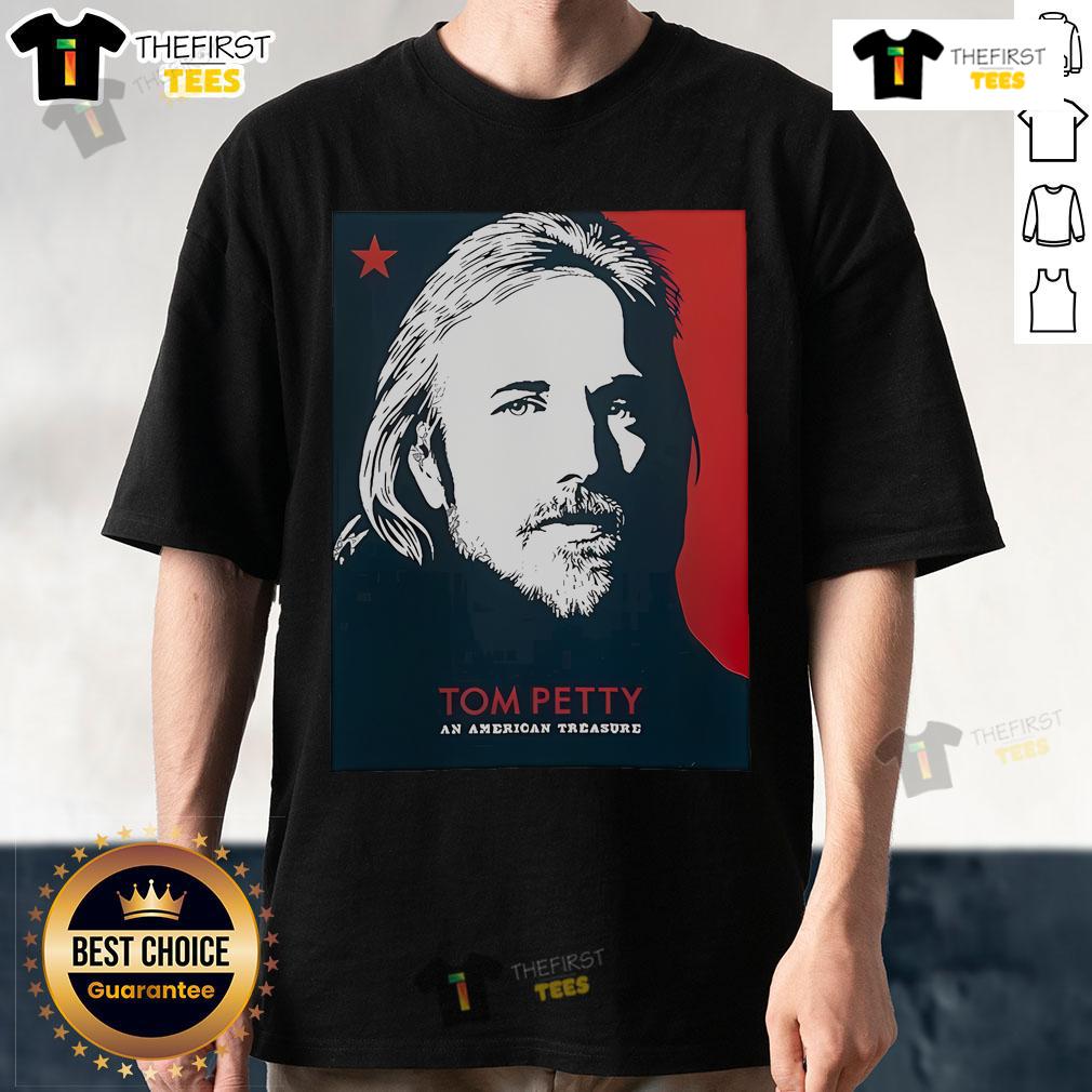 Premium Tom Petty An American Treasure Lost & Found Blue And Red Version T-Shirt Premium Tom Petty An American Treasure Lost & Found T-Shirt in blue and red, perfect for fans of the legendary musician.