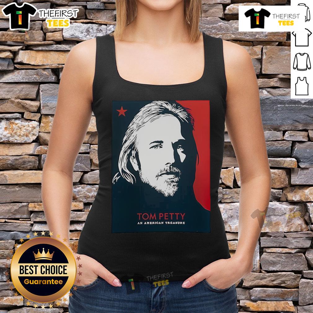 Premium Tom Petty An American Treasure Lost & Found Blue And Red Version Tank Top Premium Tom Petty An American Treasure tank top in blue and red, showcasing iconic album art and vibrant colors.