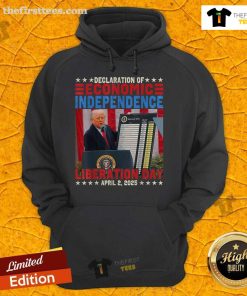 Premium Trump Tariff Chart hoodie showcasing the Declaration of Economic Independence, 2025 design for stylish supporters.