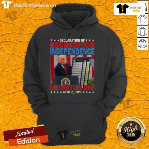 Premium Trump Tariff Chart hoodie showcasing the Declaration of Economic Independence, 2025 design for stylish supporters.