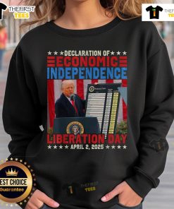 Premium Trump Tariff Chart sweatshirt showcasing Declaration of Economic Independence 2025 design for political supporters.