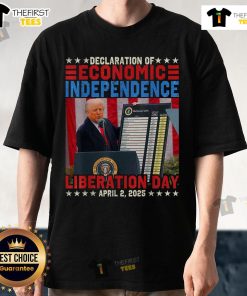 Premium Trump Tariff Chart T-Shirt showcasing the Declaration of Economic Independence 2025 design in bold graphics.