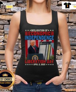 Premium Trump Tariff Chart tank top design showcasing the Declaration of Economic Independence 2025.