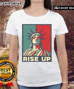 Premium Vintage Rise Up Wise Up Eyes Up Hamilton Statue of Liberty Ladies Tee featuring a stylish graphic design.