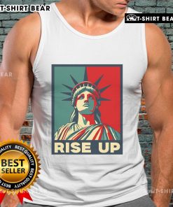 Premium Vintage Rise Up Wise Up Eyes Up Hamilton Statue of Liberty tank top design featuring iconic freedom imagery.
