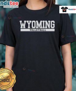 Premium Wyoming Volleyball Ladies Tee showcasing a stylish design for female volleyball enthusiasts in Wyoming.