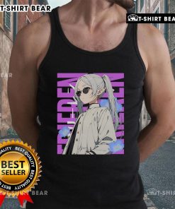 Stylish woman wearing a 'Pretty Cool Chill Day' Freiren tank top, enjoying a sunny outdoor setting.